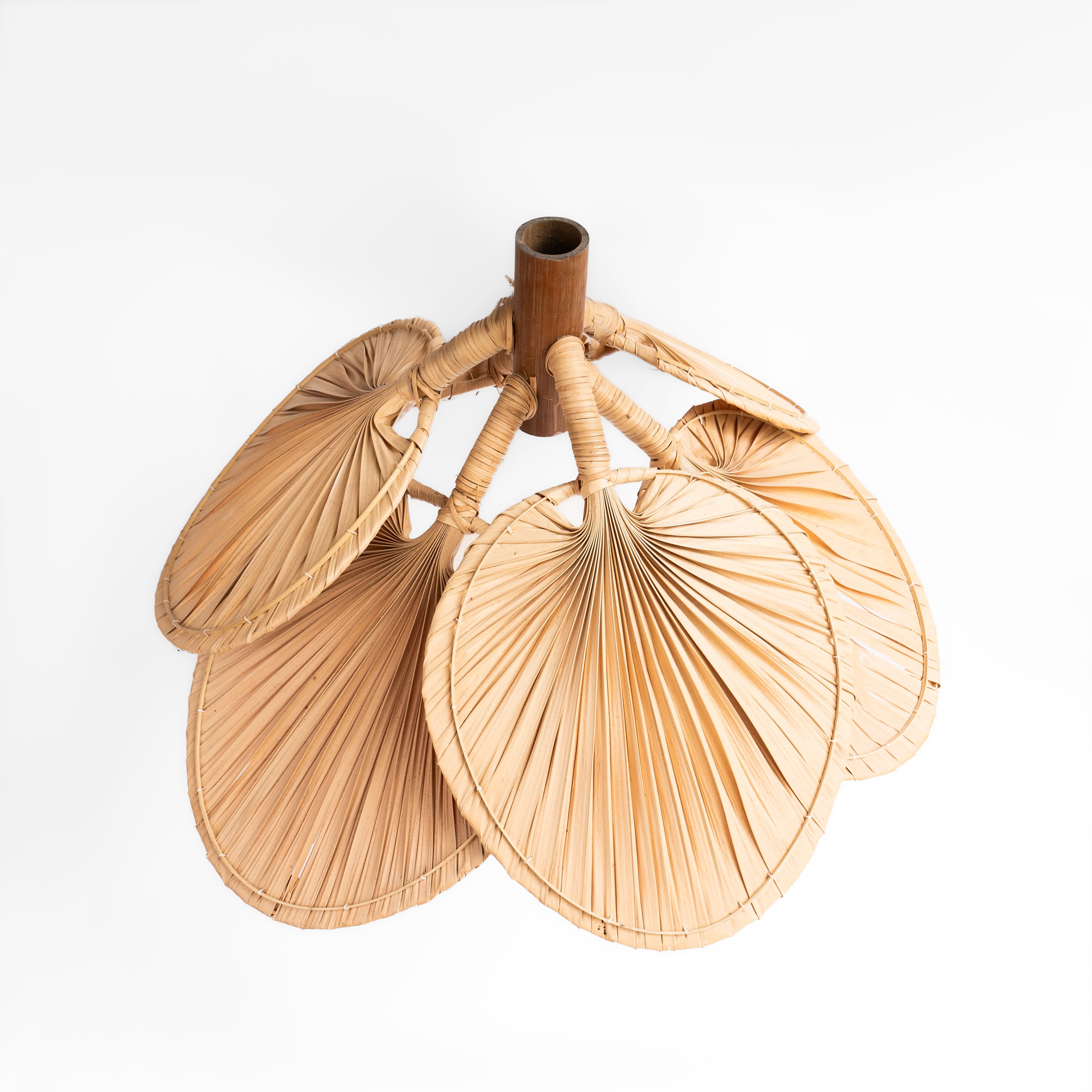 Product Bamboo Pendant Lampshade – Fan Weave Image 3