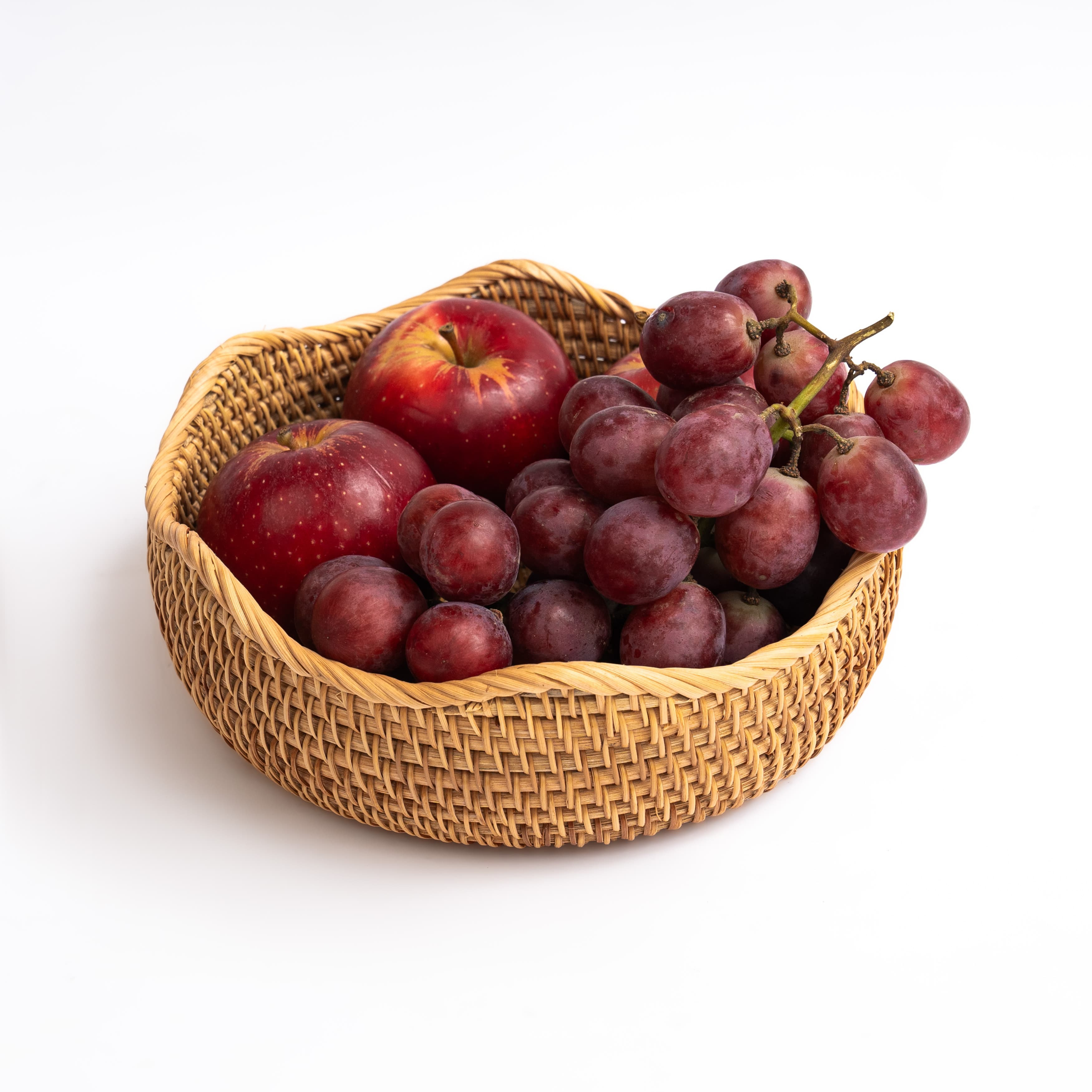 Product Rattan Round Tray – Solid Base, Low Rim Image 3