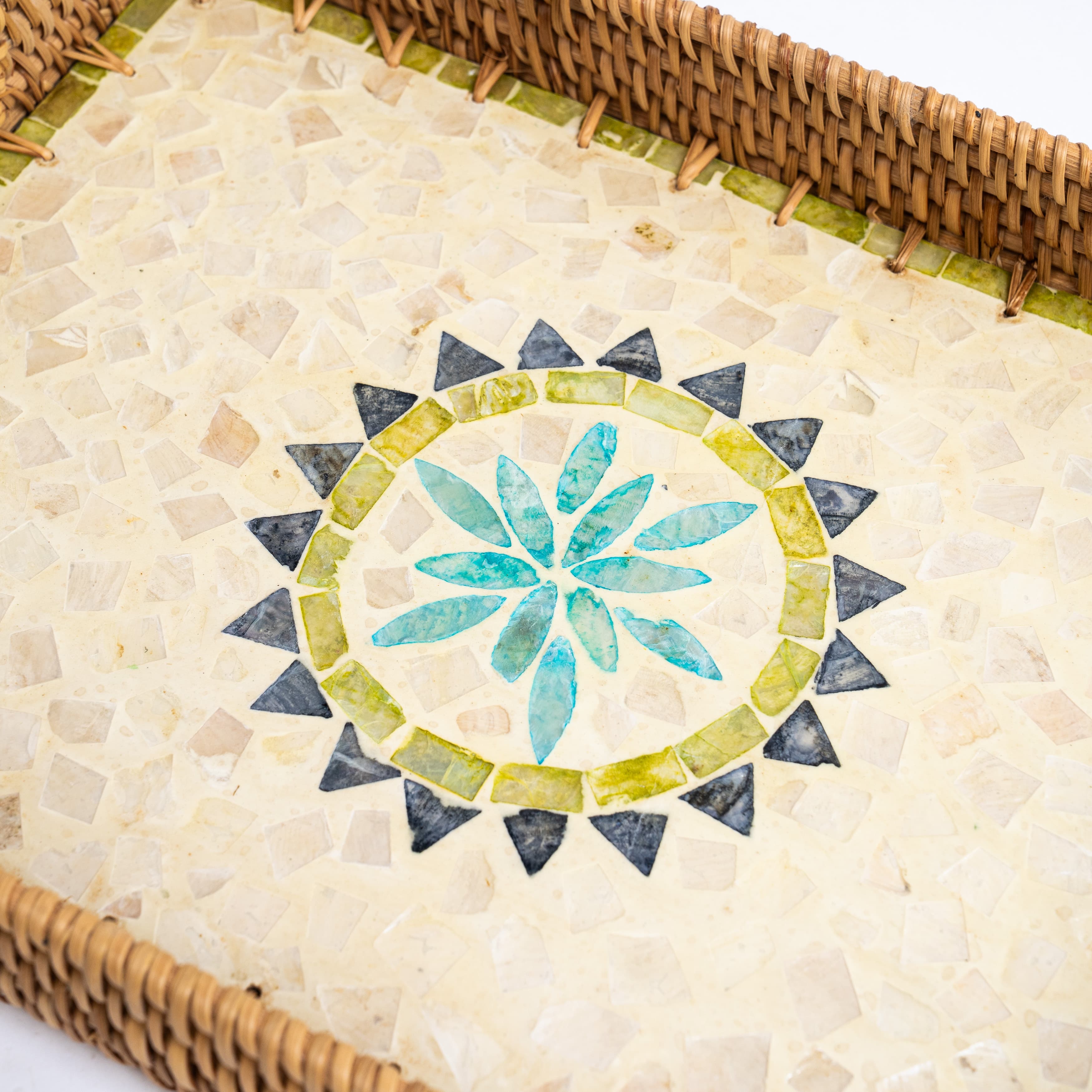 Product Rattan Rectangular Tray – Low Rim, Integrated Handles Image 3