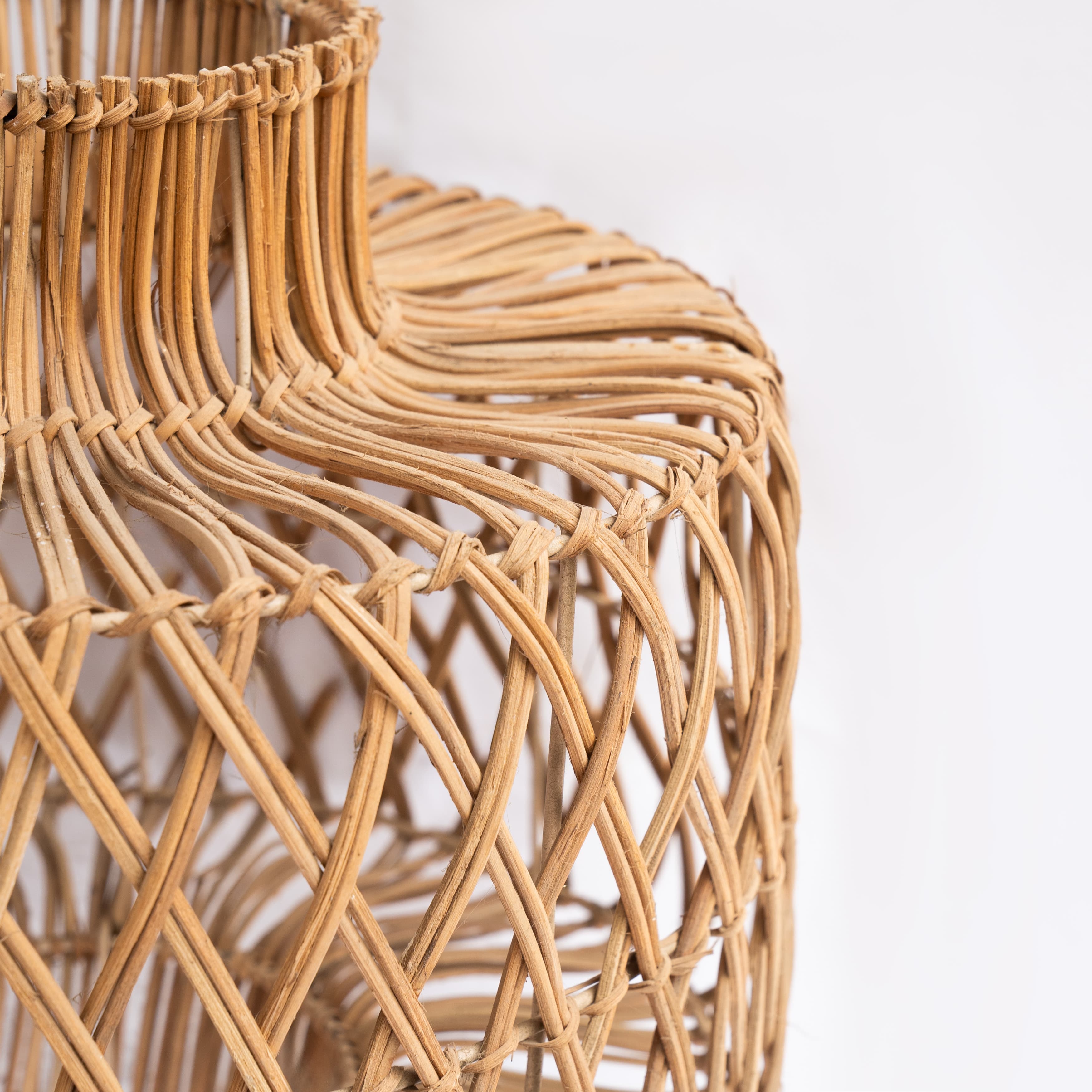Product Handwoven Rattan Lampshade – Large Mesh Weave Image 3